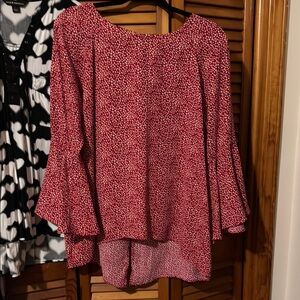 Red Patterned Women's Top